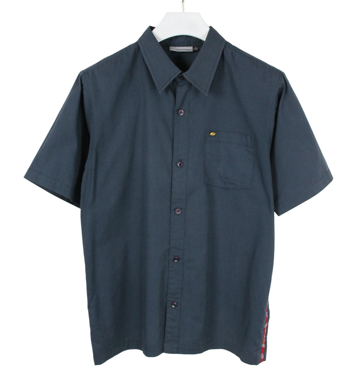 Quiksilver Camisa Hombre Mediano Manga Corta Bolsillo Difusión Collar Logo Borde