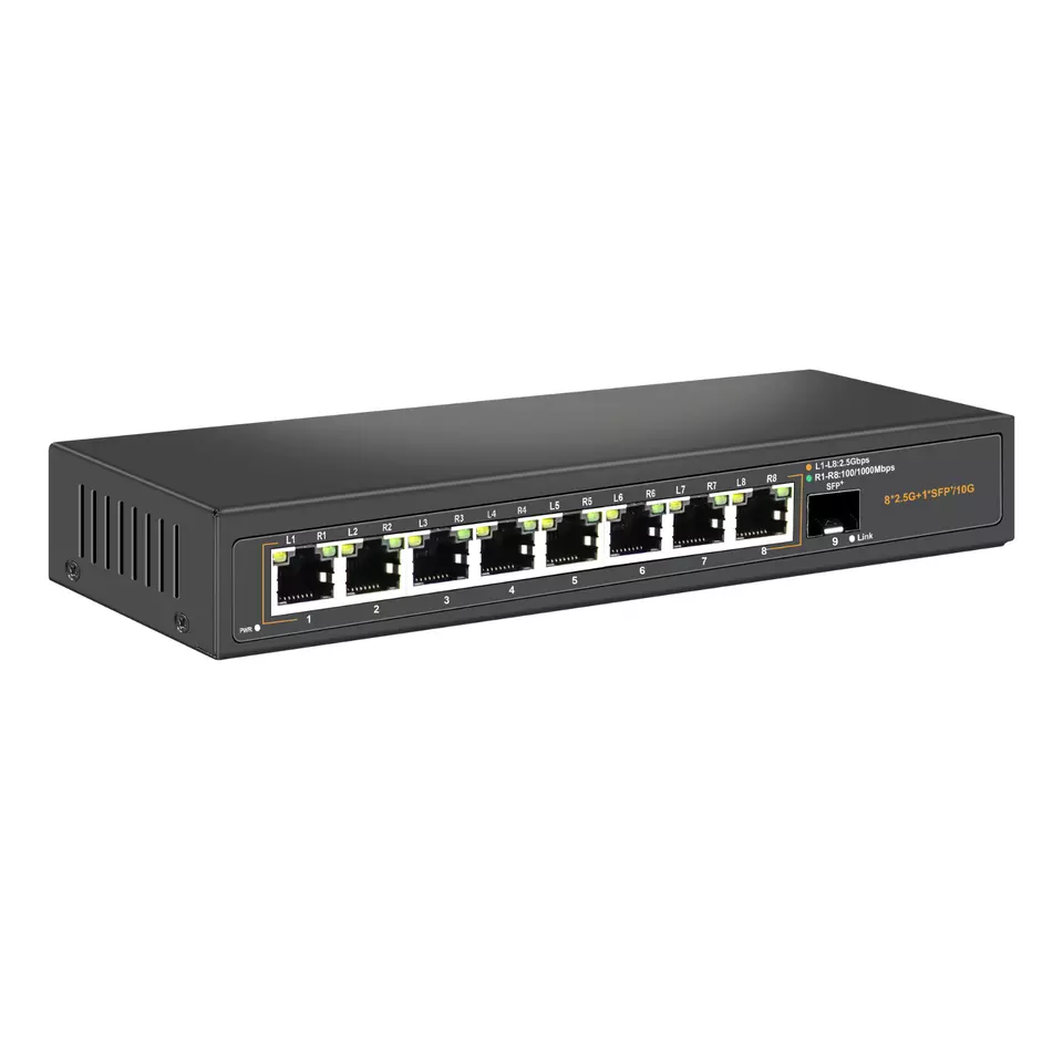 8-Port 2.5G Multi Gigabit Ethernet Network Switch, 2.5GBASE-T SFP Fiber Switch - Image 2 of 4