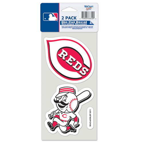 CINCINNATI REDS 4"X4" DIE CUT DECAL 2-PACK CAR HOME NEW WINCRAFT ⚾