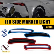 For 2020-2025 Toyota Gr Supra Front Rear White Led Side Marker Lamps Smoked Eaa