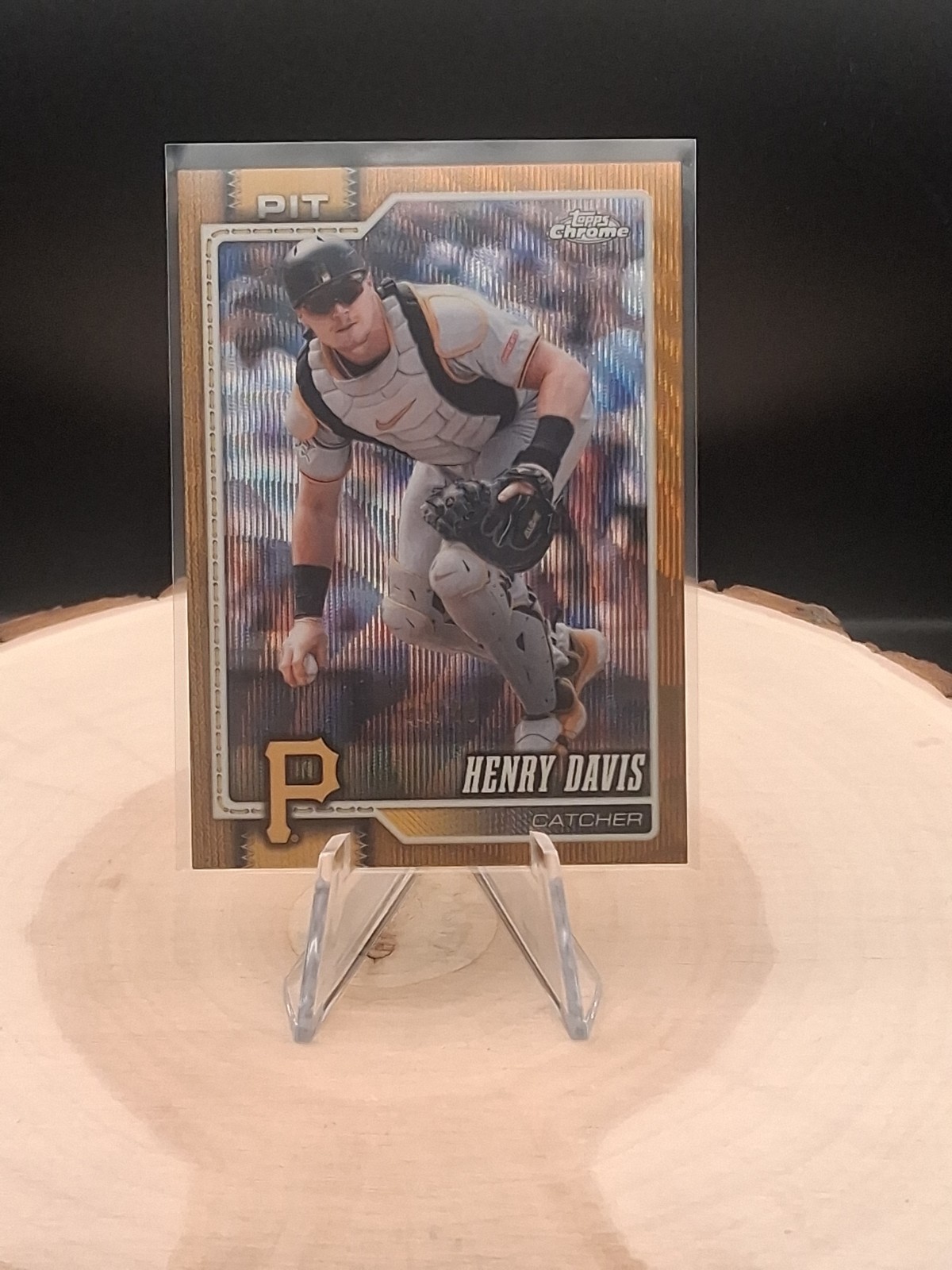 Henry Davis 2026 Topps Chrome Gold Wave Refractor #190 Pittsburgh Pirates /50