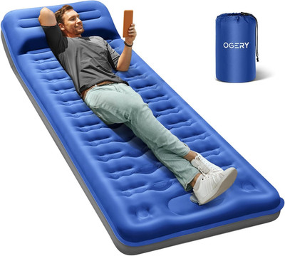 Sleeping Pad for Camping, 6'' Extra-Thick Reinforced Camping Sleeping Pad with Pi