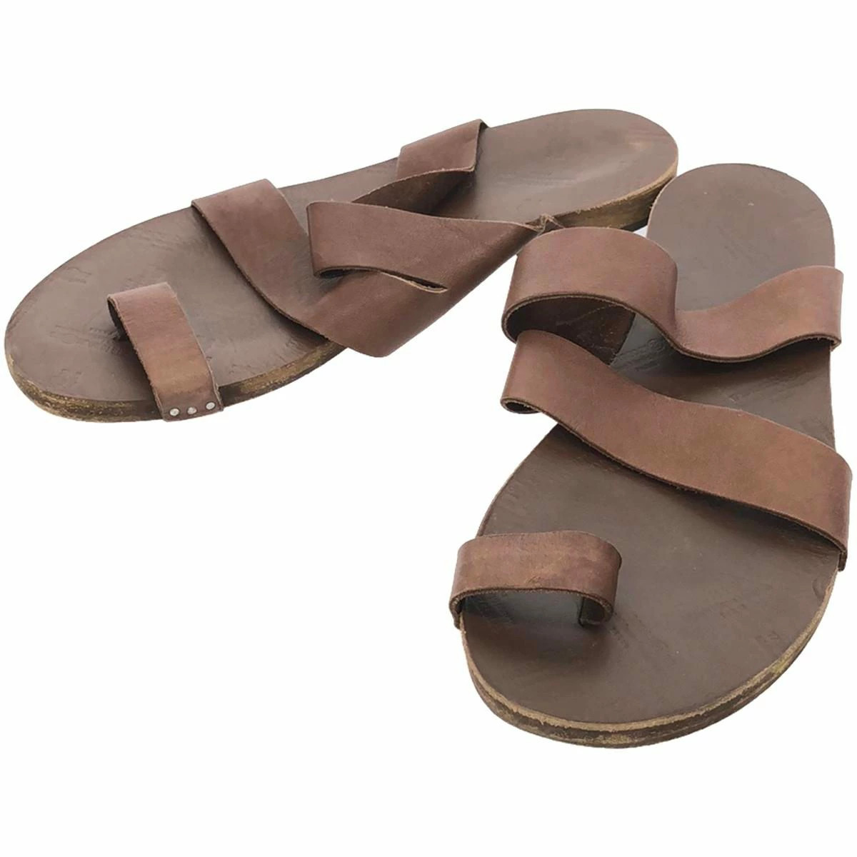 Maison Margiela Leather Flat Tong Sandals Brown US9 (43