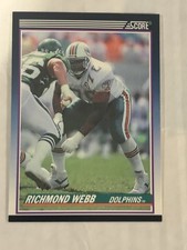 1990 Score Rookie & Traded Richmond Webb rookie card #108T  Miami Dolphins. rookie card picture