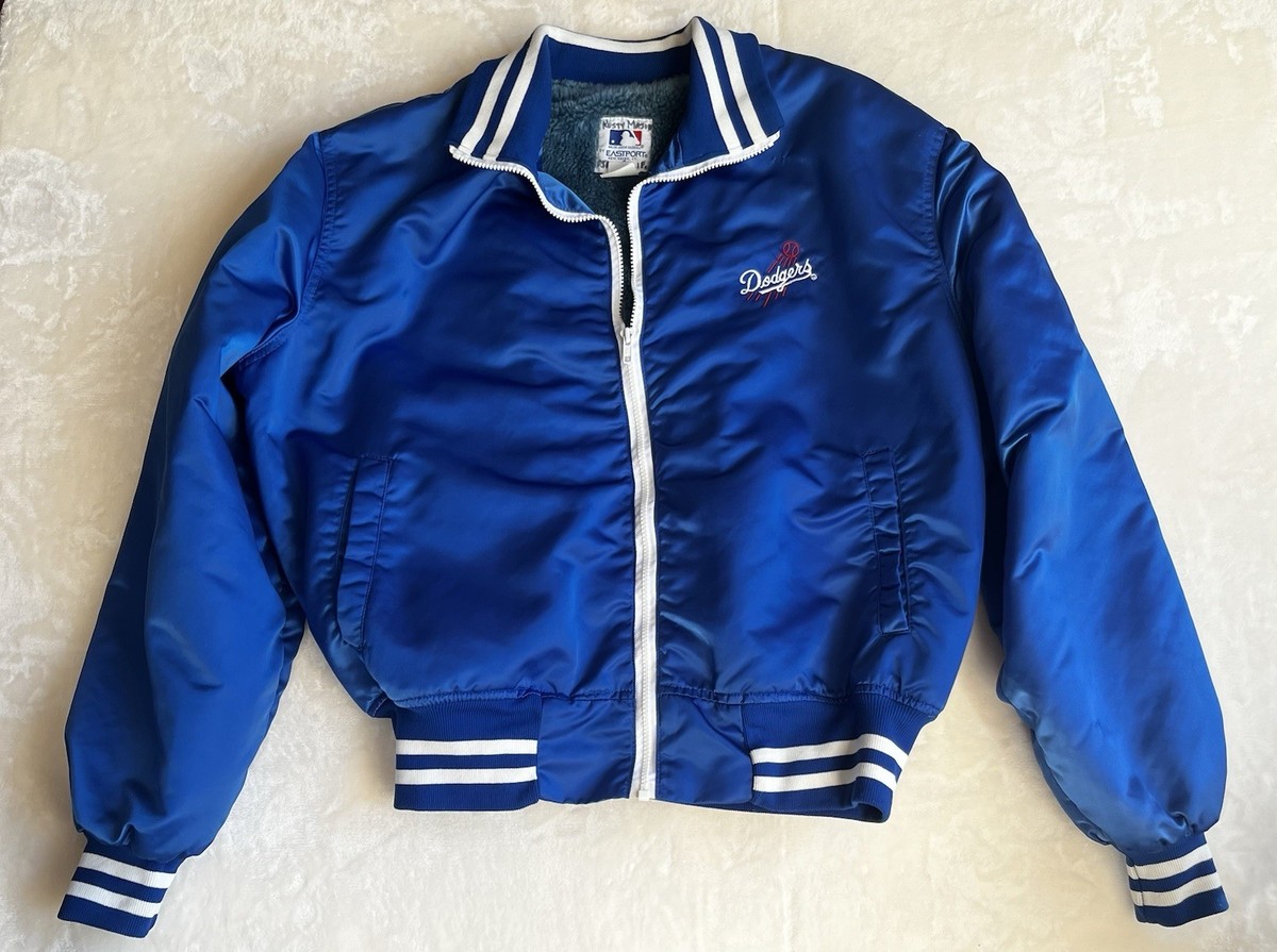 LA Dodgers Vintage 1988 Satin Jacket Size XXL MLB Merch Faux Fur