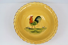Home / Hand Painted 11" Serving Bowl Rooster Design With Floral Details