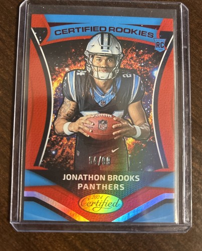 2024 Panini Certified - Certified Rookies Red Mirror #19 Jonathon Brooks /99 - Bild 1 von 3