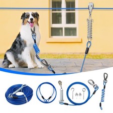 Heavy Duty 75FT Dog Tie Out Run System with 10FT Leads for Large Dogs Up to 2...