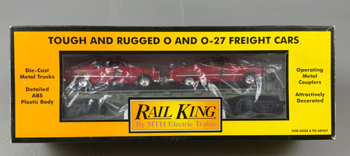 Coche plano de transporte automático MTH Rail King MTH con vagones de bomberos Ertl artículo #30-7623 | Zustand: New