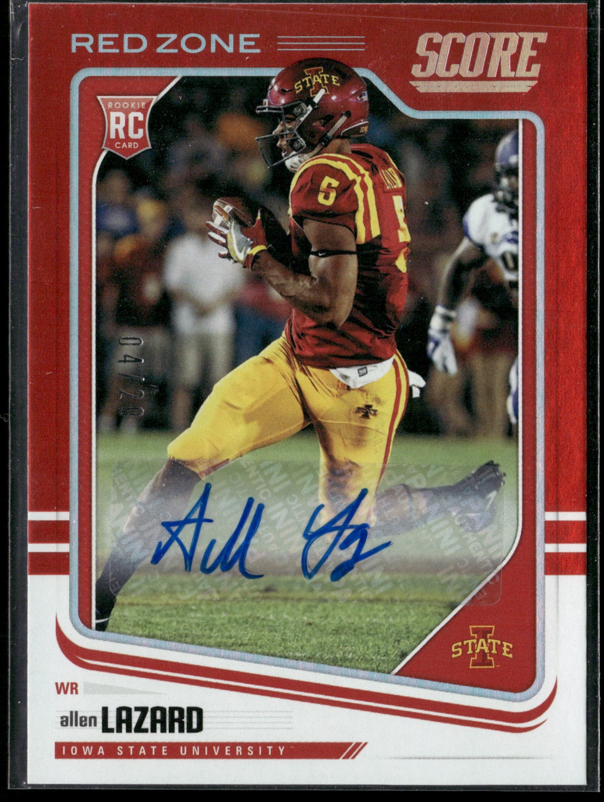 Allen Lazard Panini Score #391 Autograph-Red Zone