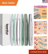Nail File Nail Buffer, 6 pcs Nail Files and Buffers for Natural Nails, Emery ...