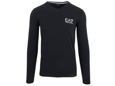 Emporio Armani EA7 long sleeve shirt sweatshirt cotton elastane V-neck size M