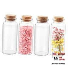 BLMHTWO 4PCS 30ml Mini Glass Bottles with Cork, Clear Tiny Bottles with Cork