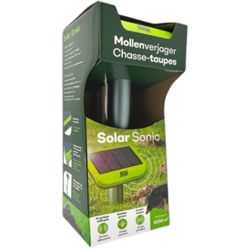 Répulsif taupes et serpents solaire sonic pour jardin de 1000 m²