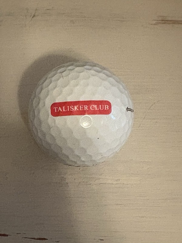 Talisker Club Souvenir Golf Ball. Titleist Pro V1x Practice Ball