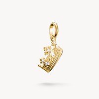 Thomas Sabo Charm AnhäNger Krone 925 Silber Vergoldet WeißE Steine CC1247-414-14
