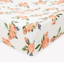 Little Unicorn Cotton Muslin Changing Pad Cover - Water Color Roses - NEW