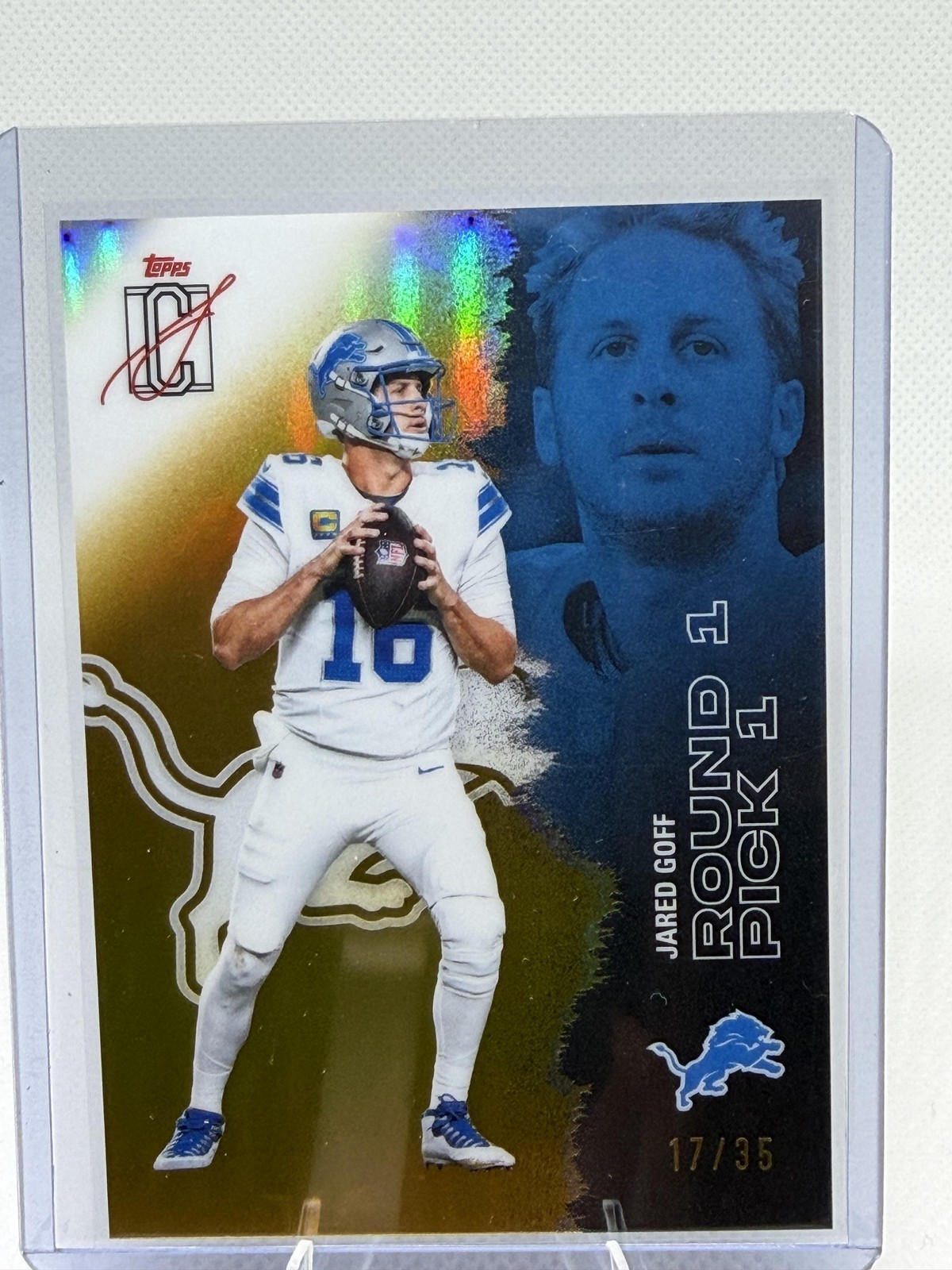 2025 Topps Signature Class #58 Jared Goff Chrome Gold Refractor #/35