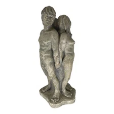Rare Waynesart Wayne Hampton Sculpture Male Female “THREESOME”