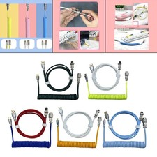 USB to Type C Coiled Cable Coiling Sprial Cable DIY for Mechanical Keyboard