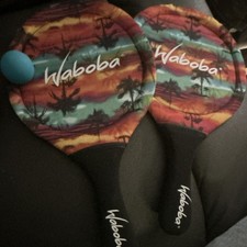 Waboba Beach Paddle Set with Ball Tropical Design Water Sports