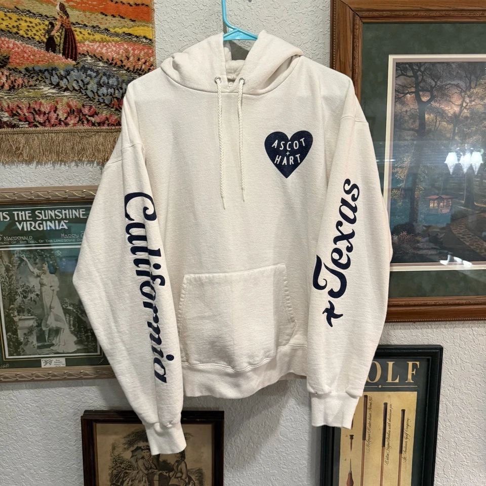 NWOT Sold Out Ascot And Hart California Texas Designer Cream Hoodie Size Medium - Image 2 of 4