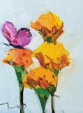 Fine Art PRINT Painting by Artist Jose Trujillo Impressionism Impasto Flowers