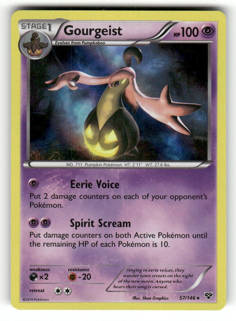 Gourgeist 57/146 Holo Rare XY Base Set Pokemon Moderately Played 5ban Graphics