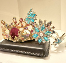 Disney Store Rapunzel Elsa Frozen Crown Tiara Lot Costume Cosplay Princess EUC