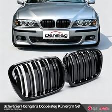 Densieg F�r BMW 5er E39 95-03 Frontgrill Doppelsteg hochglanz Schwarz Sportgrill