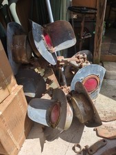 Vtg. Large Eight 8 Light Train Railroad Crossing Lights Working when Removed