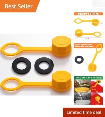 Universal Fit 2PCS Yellow Gas Can Vent Caps - Secure & Easy Twist-On Closure
