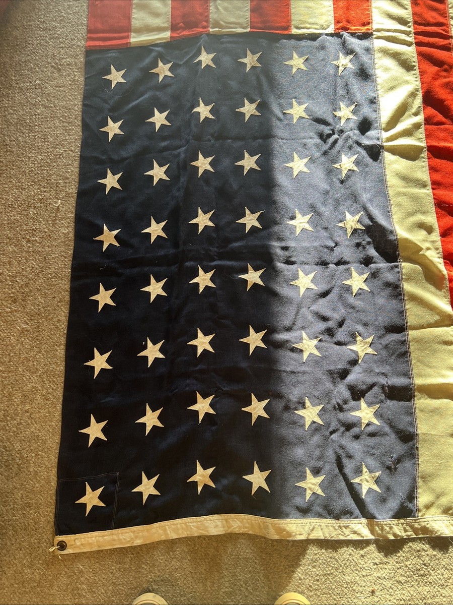Vintage US United States 48 Stars American Flag - 96” X 56” 1912