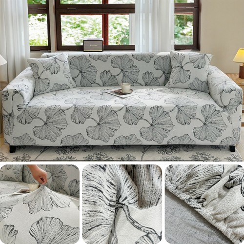 Couch Covers Jacquard Stretch Fit Lounge Sofa Slip Cover 1/2/3/4 Seater Washable - Picture 27 of 28