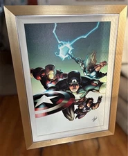 Ultimate Avengers Giclee Canvas Art by Leinil Francis Yu Signed by Stan Lee.3/4