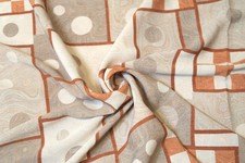 VINTAGE GROOVY 1970s GEOMETRIC DRESS FABRIC 2.10m x 1.13m