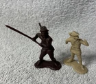 2x VINTAGE MARX 54MM ROBIN HOOD FIGURES - Little John & Will Stuart