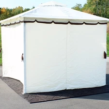 4-Piece 10 x 10 ft Polyester Gazebo Sidewall Curtain Set - Cream by Sunnydaze