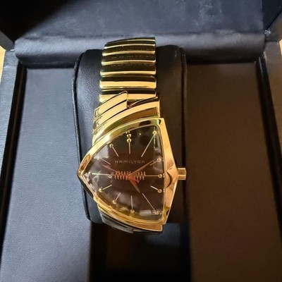 Hamilton Ventura Limited Edition Gold Black Dial Red Hand | eBay