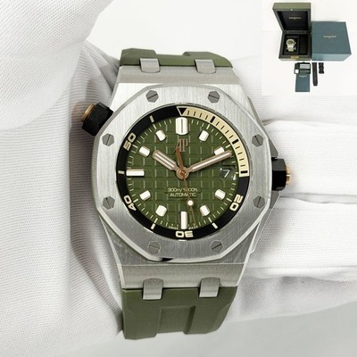 Audemars Piguet Royal Oak Offshore Diver 15720ST 42MM Khaki Green Steel B/p