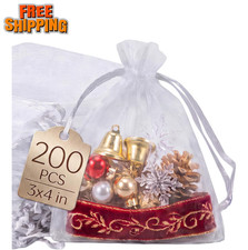 200Pcs Organza Bags 3x4 Mesh Bags Drawstring for Jewelry Gifts Favor Candy