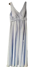 JJ's House Size S/M Princess V Neck Chiffon Dress Long Light Blue