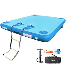 Inflatable Floating Dock Air Dock Platform, 6Ft/8Ft Non-Slip Inflatable Water Ma