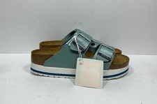 Papillio Birkenstock Arizona Platform Green Sandals Women's Size 7 N / 38 Strap