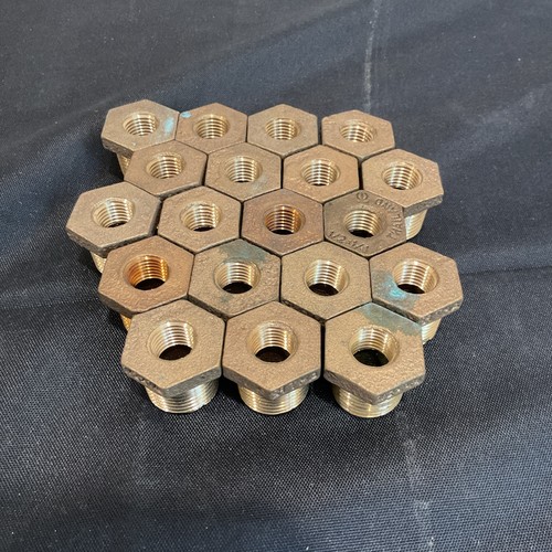 Brass Reducer Hex Bushing Fitting 1/2" NPT Male x 1/4" NPT Female LOT OF 19