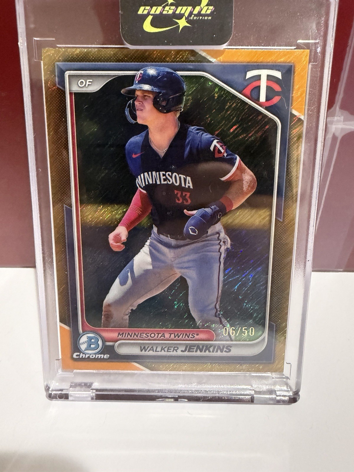 Walker Jenkins 2024 Bowman Chrome RC /50 Gold Shimmer Refractor #BCP-204 Twins