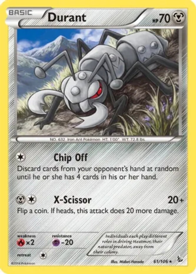 Durant - 61/106 - Rare (Lp) XY FlashFire - Metal Pokémon