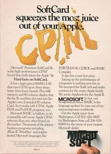 Microsoft SoftCard IIe Vintage 1984 Print Ad Apple CP/M Computer