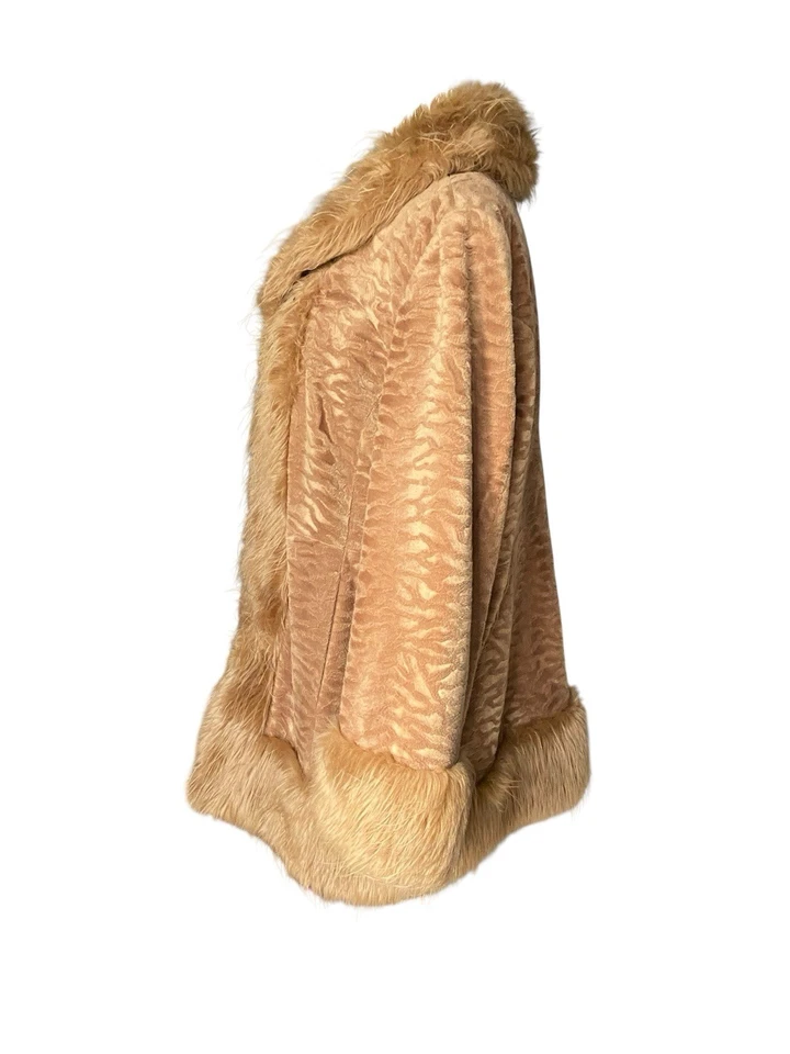 Abrigo de Colección Y2K Penny Lane Imitación Piel Talla XL Bronceado Peludo Boho Años 70 Mob Wife Foto 2 de 4