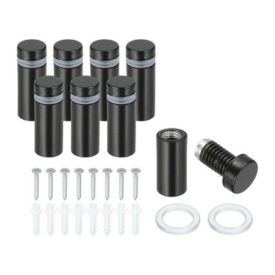 8Pcs Wall Mount Sign Standoffs Mounting 1/2'' x 1.2'' Standoff Screws, Black